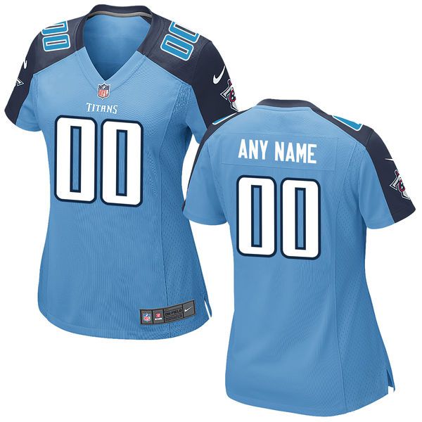 Women Tennessee Titans Nike Light Blue Custom Alternate NFL Jersey->customized nfl jersey->Custom Jersey